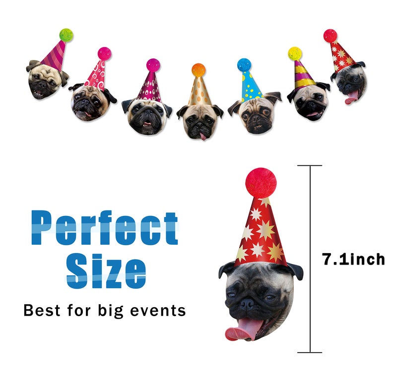 Silvima Pug Birthday Banner & Garland - Pug Bday Party Decoration - Image 2